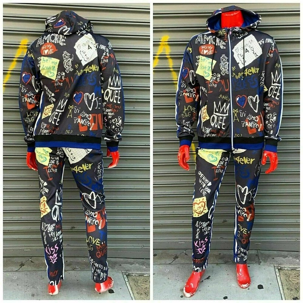 Men's Multicolor Drawings Fashion Tracksuit